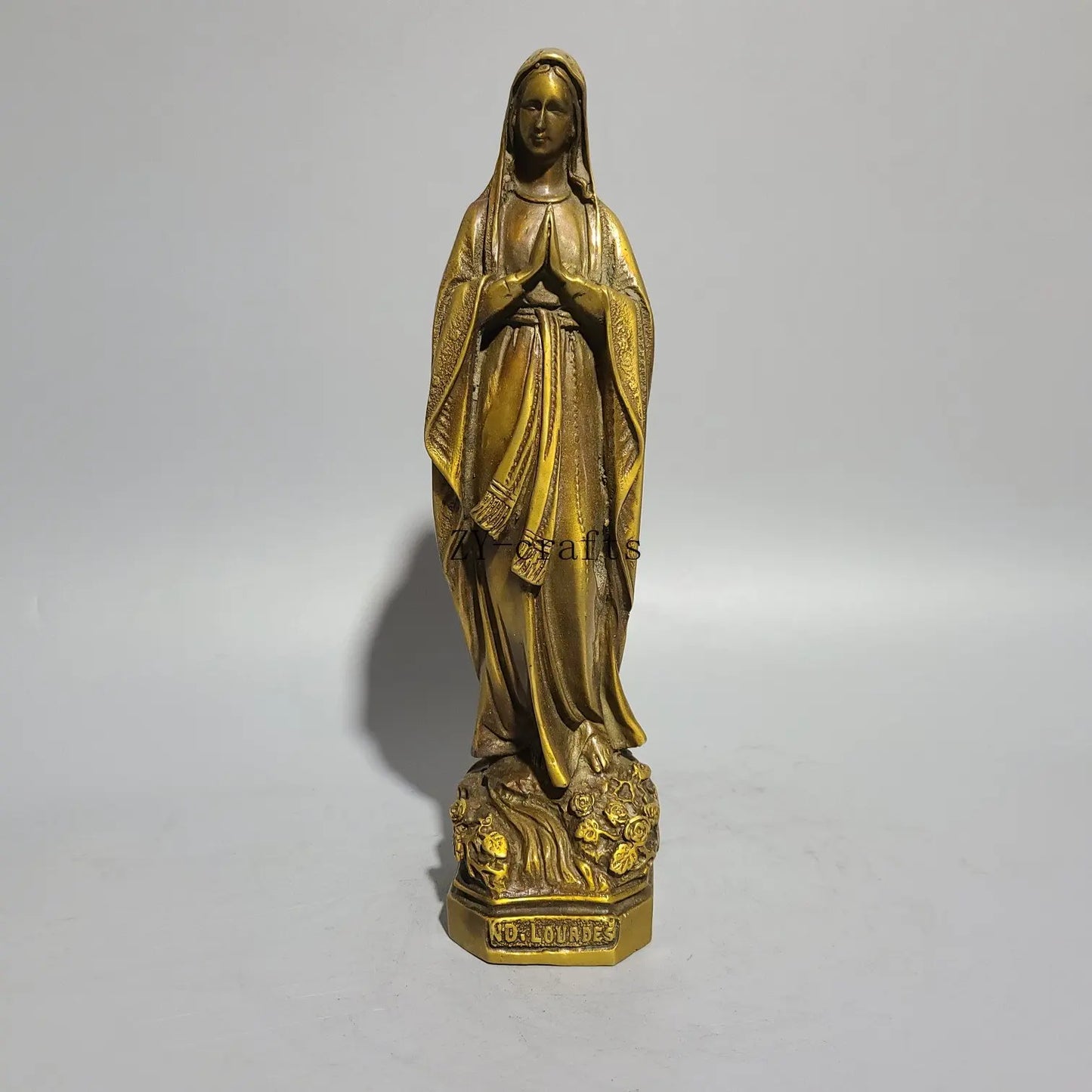 Brass Christianity Blessed Virgin Mary Copper Statue Decorative Ornaments Decorations