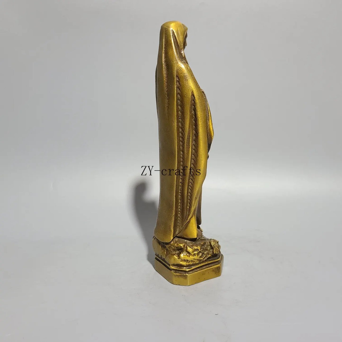 Brass Christianity Blessed Virgin Mary Copper Statue Decorative Ornaments Decorations