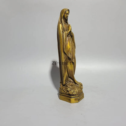 Brass Christianity Blessed Virgin Mary Copper Statue Decorative Ornaments Decorations