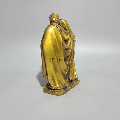Brass Christianity Jesus The Virgin Mary Statue Decorative Ornaments Desktop Decorations