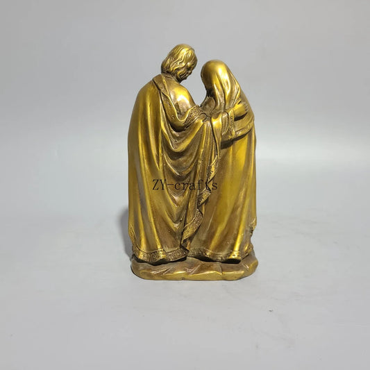 Brass Christianity Jesus The Virgin Mary Statue Decorative Ornaments Desktop Decorations