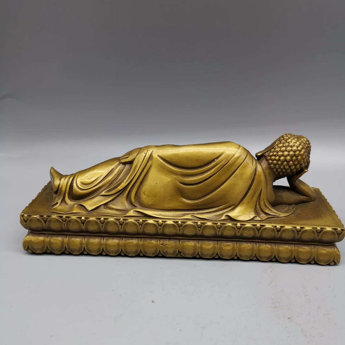 Brass Craft Gift Buddha Statue Sleeping Buddha Sakyamuni Nirvana Statue Safe And Good Luck Home Fengshui Decoration
