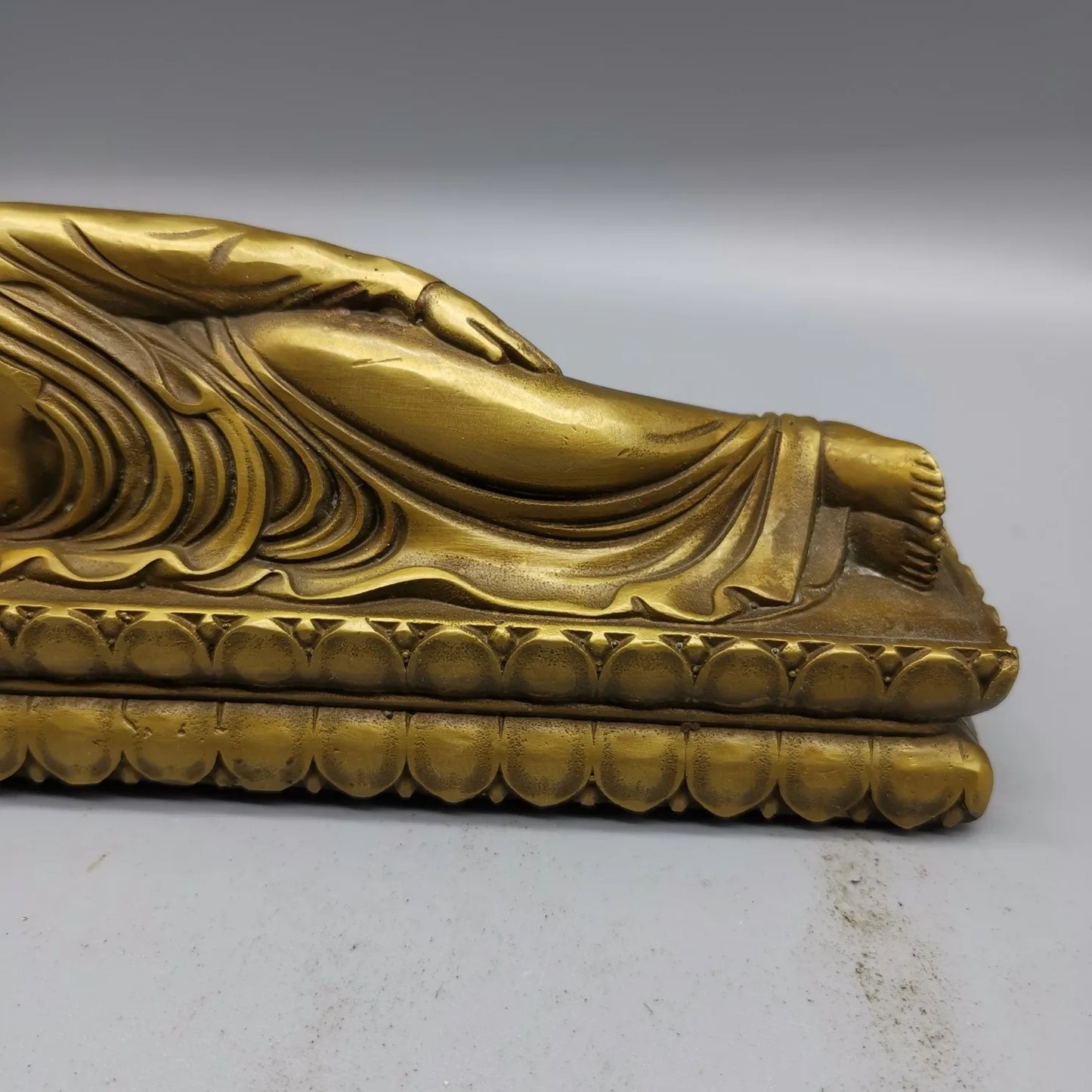 Brass Craft Gift Buddha Statue Sleeping Buddha Sakyamuni Nirvana Statue Safe And Good Luck Home Fengshui Decoration