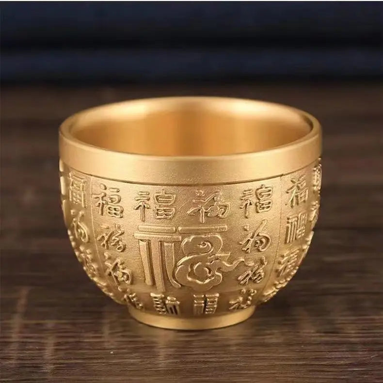 Brass Float Carved Flower Tea Pot Water Pot Chinese Tea Pot Crafts Tea Ceremony Set