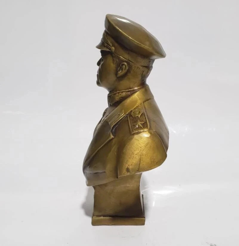 Brass Konstantinovich Zhukov Head Portrait Crafts Statue