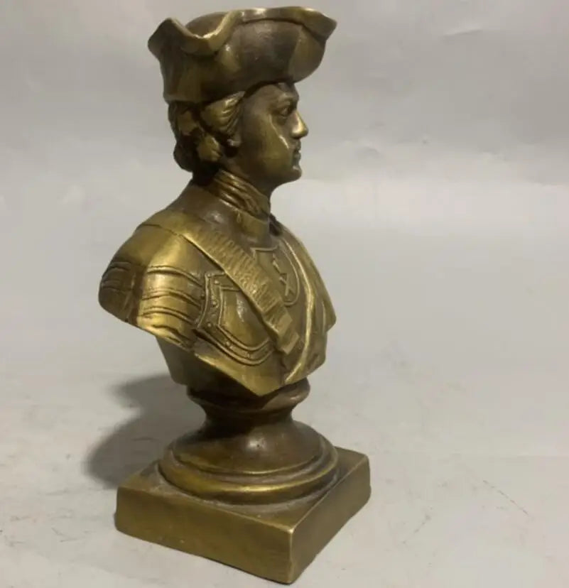 Brass Peter the Great Head portrait crafts statue
