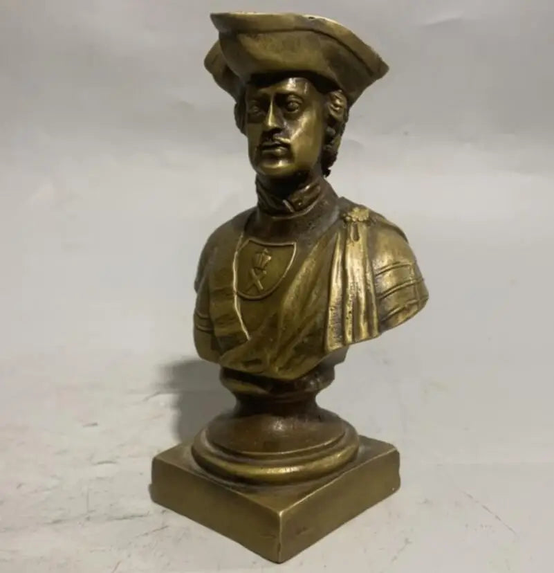 Brass Peter the Great Head portrait crafts statue