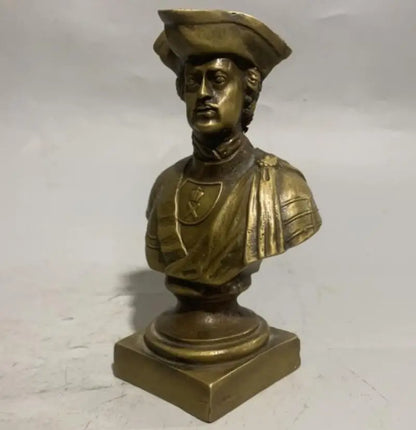 Brass Peter the Great Head portrait crafts statue