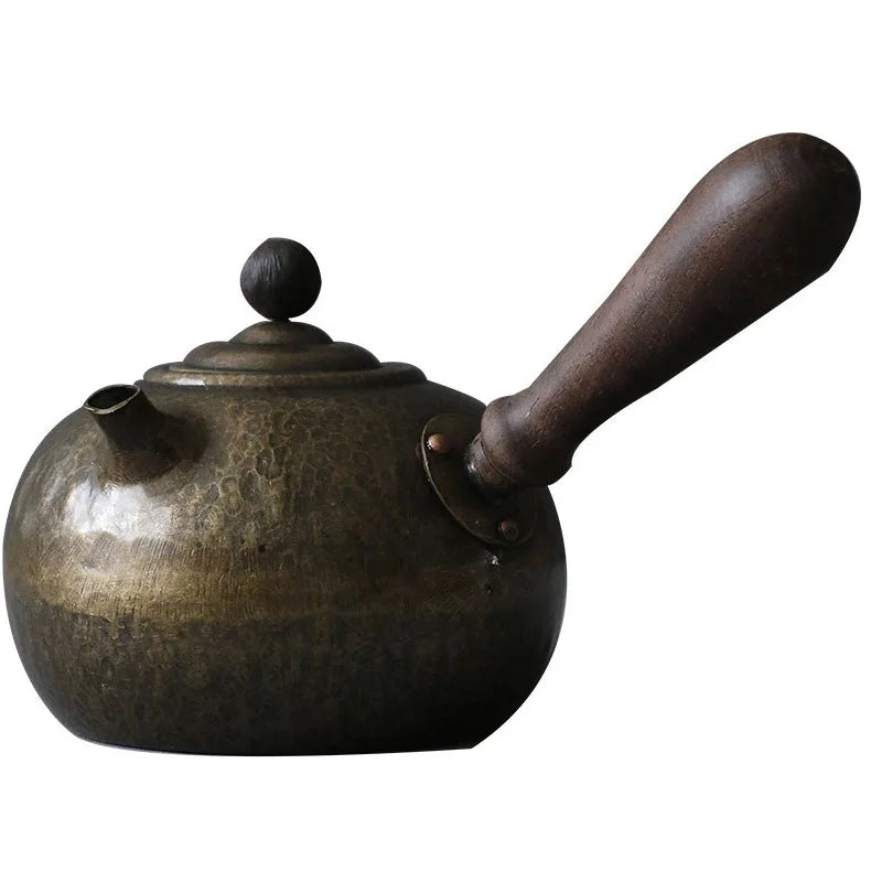 Brass Teapot Hot Water Kettle Traditional Craft Warm Wine Jug Japanese Coffee Pots Tea Ceremony Small Tea Kettle Household Items