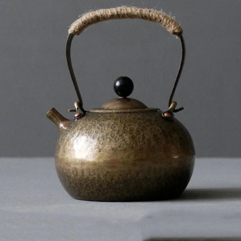 Brass Teapot Hot Water Kettle Traditional Craft Warm Wine Jug Japanese Coffee Pots Tea Ceremony Small Tea Kettle Household Items