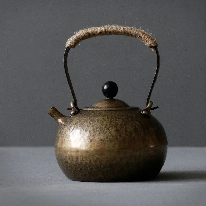 Brass Teapot Hot Water Kettle Traditional Craft Warm Wine Jug Japanese Coffee Pots Tea Ceremony Small Tea Kettle Household Items