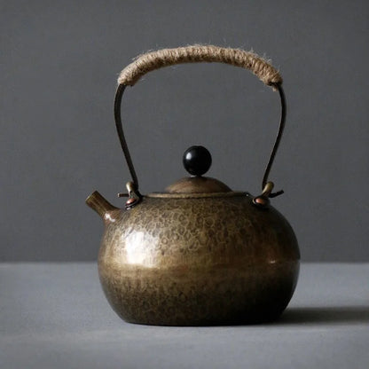 Brass Teapot Hot Water Kettle Traditional Craft Warm Wine Jug Japanese Coffee Pots Tea Ceremony Small Tea Kettle Household Items
