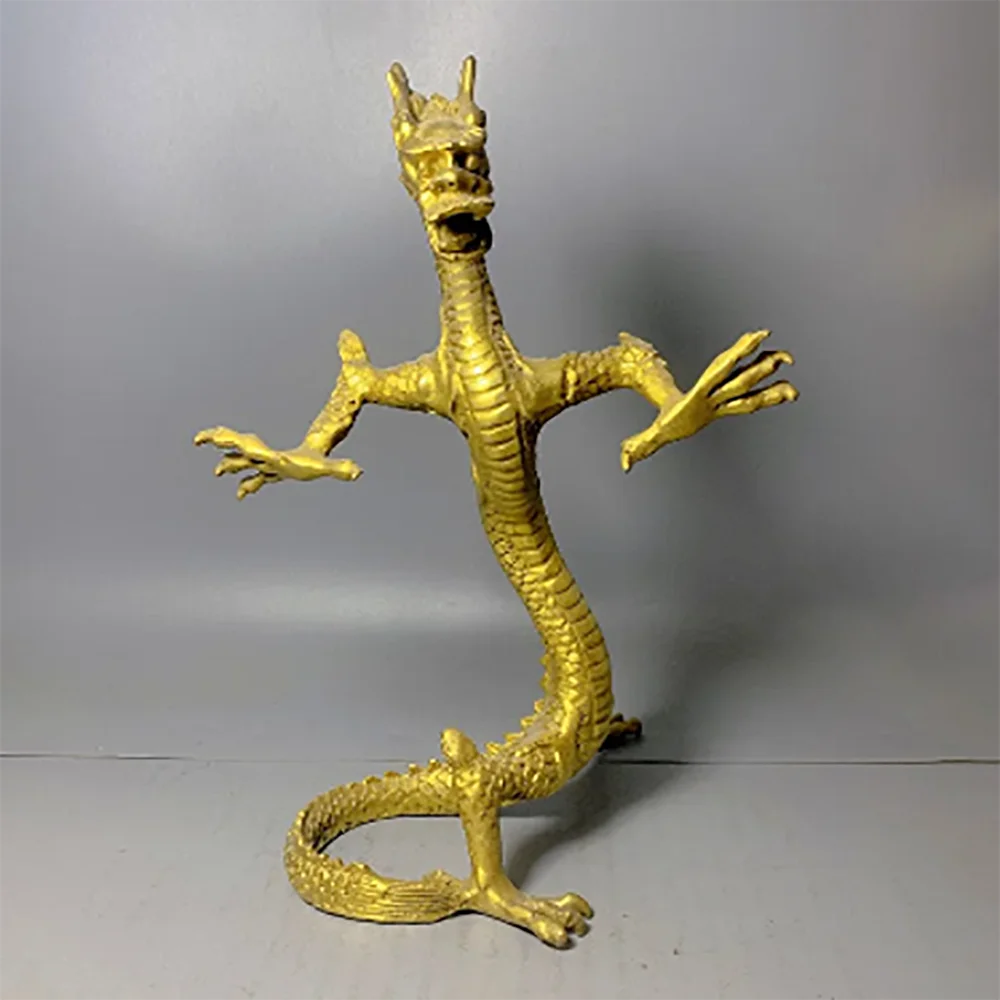 Brass auspicious dragon ornaments, Chinese Zodiac dragon money, yuanbaolong home and office furnishings