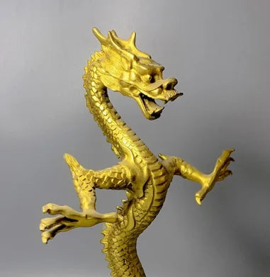 Brass auspicious dragon ornaments, Chinese Zodiac dragon money, yuanbaolong home and office furnishings