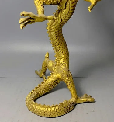 Brass auspicious dragon ornaments, Chinese Zodiac dragon money, yuanbaolong home and office furnishings