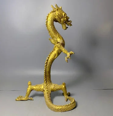 Brass auspicious dragon ornaments, Chinese Zodiac dragon money, yuanbaolong home and office furnishings