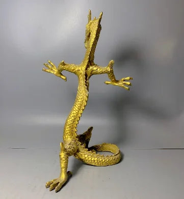 Brass auspicious dragon ornaments, Chinese Zodiac dragon money, yuanbaolong home and office furnishings