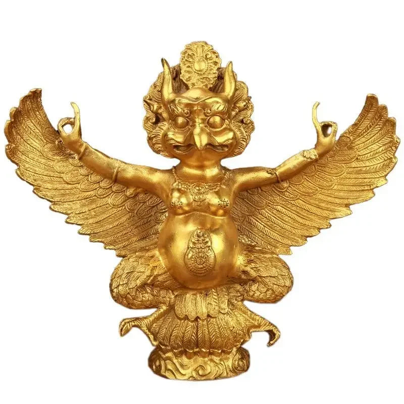Brass copper Lei Zhen Zi God Statue Ornaments Gold-winged Roc Bird Home Living Room Decor Crafts Sculptures