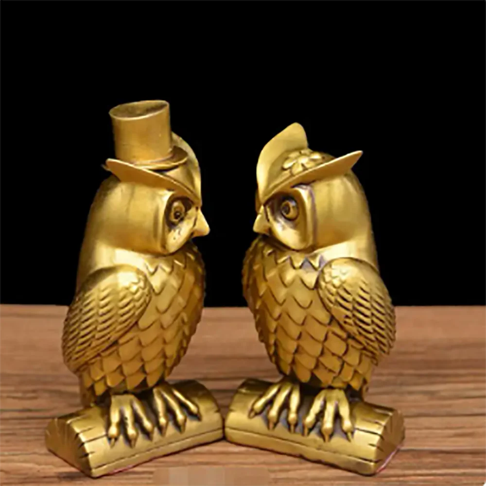 Brass creative copper ornaments owl home crafts ornaments