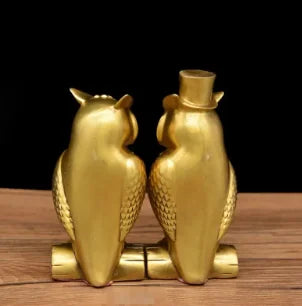 Brass creative copper ornaments owl home crafts ornaments