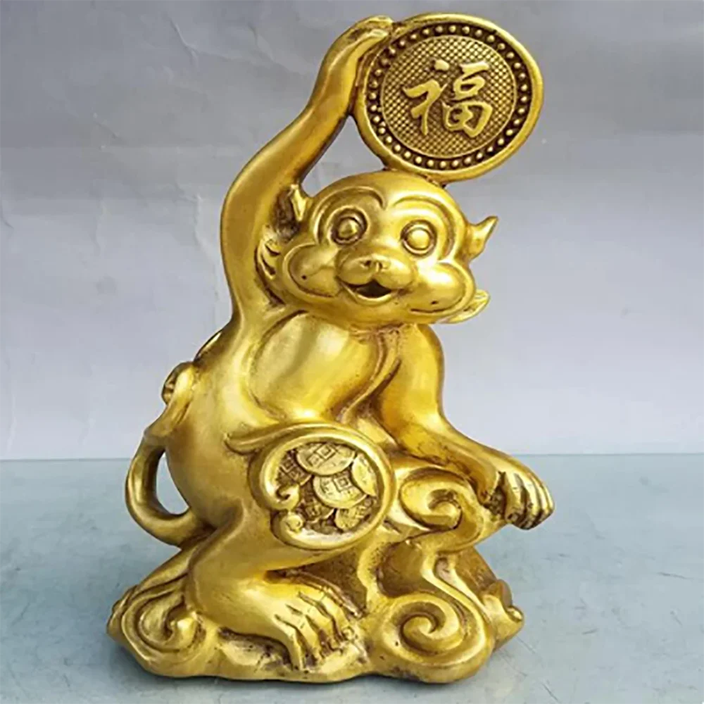 Brass monkey ornaments Twelve zodiac monkey mascots Home, living room, office, study, desktop ornaments Crafts