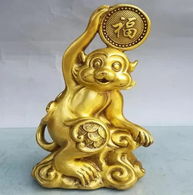 Brass monkey ornaments Twelve zodiac monkey mascots Home, living room, office, study, desktop ornaments Crafts