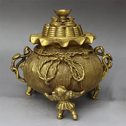 Brass three children incense burner brass incense burner decoration brass Basin
