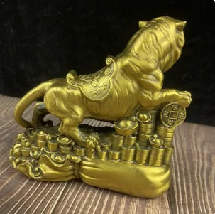 Brass tiger 12 zodiac animals tiger rich foot Xingwang tiger brass tiger decoration wholesale home office crafts