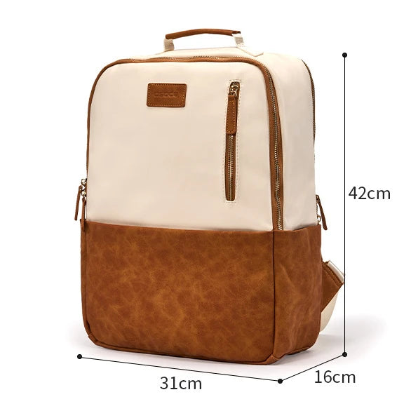 British Style Backpack Men's Casual Travel Backpack Women Fashion PU Wear-resistant Waterproof Large Capacity Laptop Bag