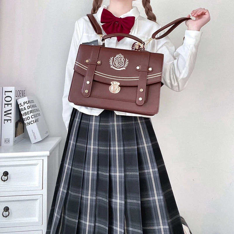 British Style Girls Students Backpacks Handbags Lolita JK Shoulders Bag Messenger Bags Briefcase Bookbags