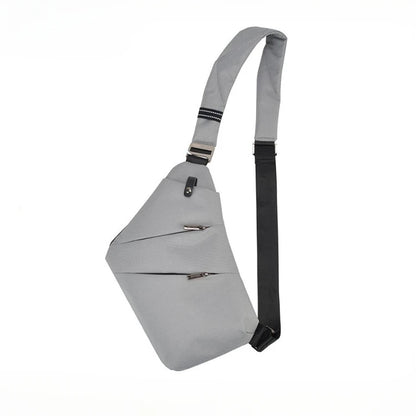 British Style Men's Chest Bag Portable Shoulder Bag Waterproof Scratch Resistant Crossbody Bag