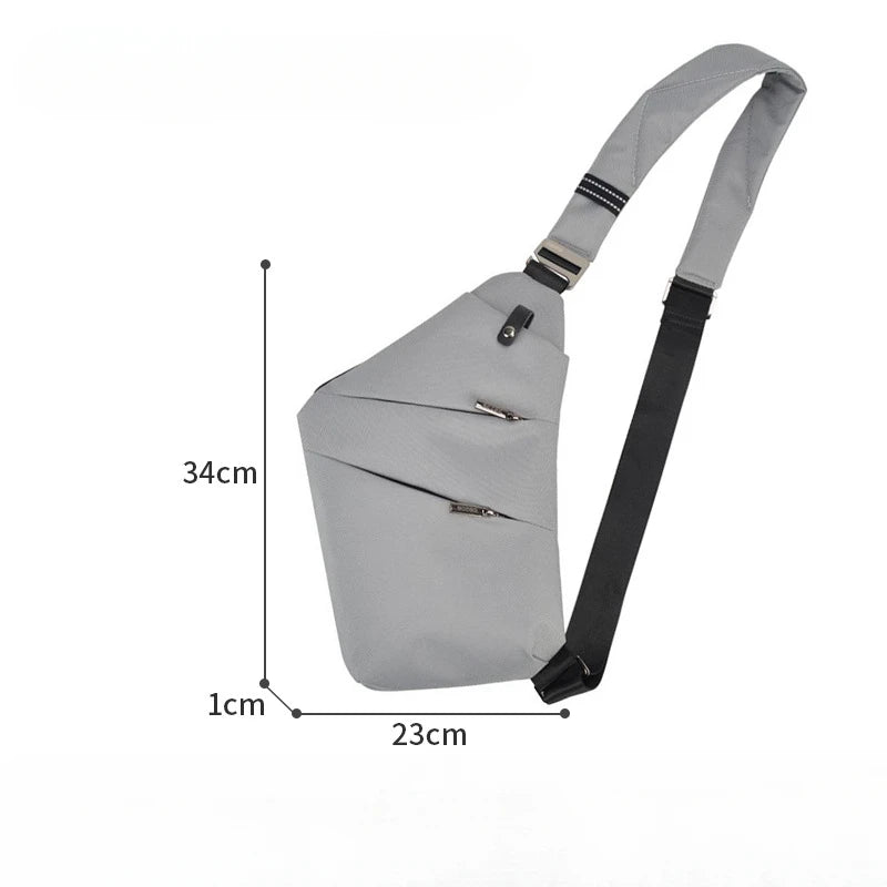 British Style Men's Chest Bag Portable Shoulder Bag Waterproof Scratch Resistant Crossbody Bag
