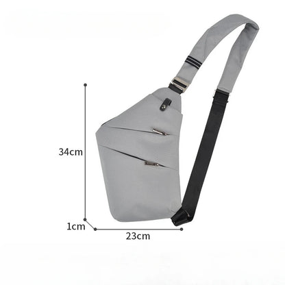 British Style Men's Chest Bag Portable Shoulder Bag Waterproof Scratch Resistant Crossbody Bag