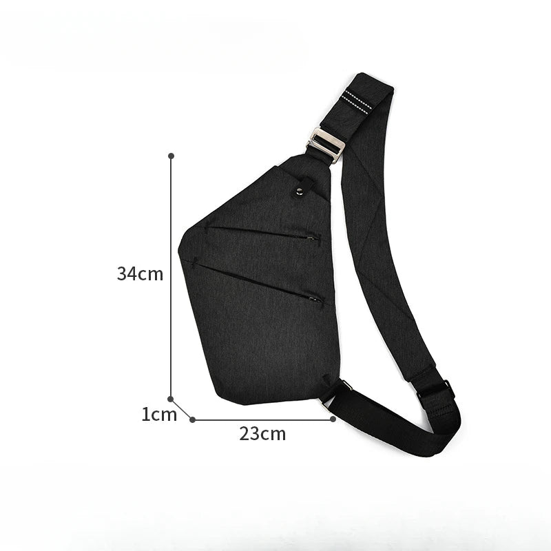 British Style Men's Chest Bag Portable Shoulder Bag Waterproof Scratch Resistant Crossbody Bag