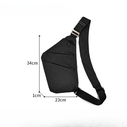 British Style Men's Chest Bag Portable Shoulder Bag Waterproof Scratch Resistant Crossbody Bag