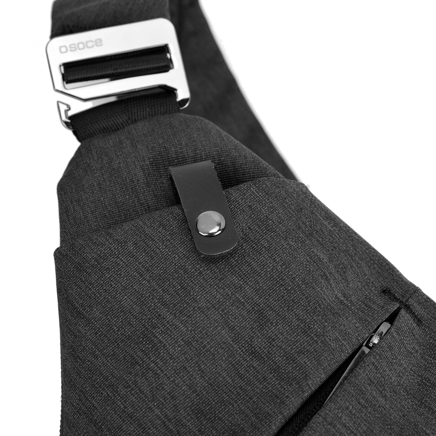 British Style Men's Chest Bag Portable Shoulder Bag Waterproof Scratch Resistant Crossbody Bag