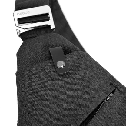 British Style Men's Chest Bag Portable Shoulder Bag Waterproof Scratch Resistant Crossbody Bag