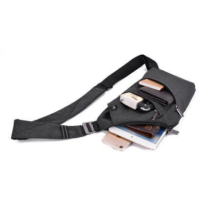 British Style Men's Chest Bag Portable Shoulder Bag Waterproof Scratch Resistant Crossbody Bag