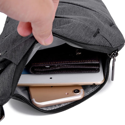 British Style Men's Chest Bag Portable Shoulder Bag Waterproof Scratch Resistant Crossbody Bag