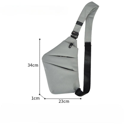 British Style Men's Chest Bag Portable Shoulder Bag Waterproof Scratch Resistant Crossbody Bag