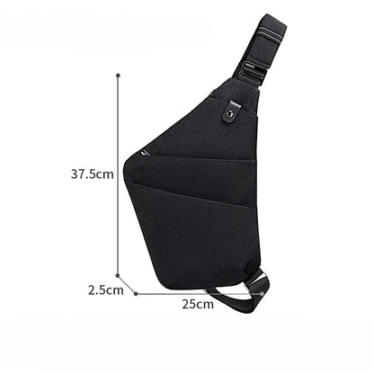 British Style Men's Chest Bag Portable Shoulder Bag Waterproof Scratch Resistant Crossbody Bag