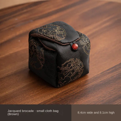 Brocade Tea Cup Storage Small Cloth Bag Cup Storage Carrying Teacup Bag Storage Bag Kung Fu Travel Tea Utensils Cup Storage Bag