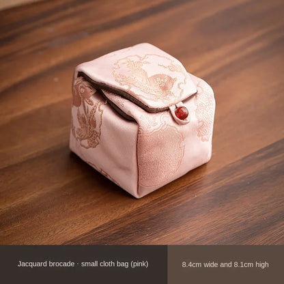 Brocade Tea Cup Storage Small Cloth Bag Cup Storage Carrying Teacup Bag Storage Bag Kung Fu Travel Tea Utensils Cup Storage Bag