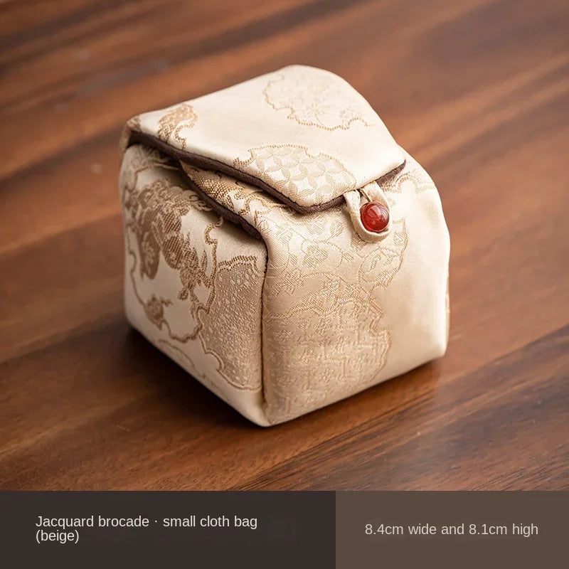Brocade Tea Cup Storage Small Cloth Bag Cup Storage Carrying Teacup Bag Storage Bag Kung Fu Travel Tea Utensils Cup Storage Bag