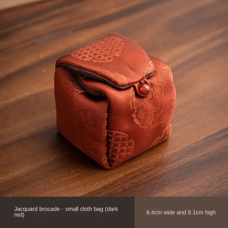 Brocade Tea Cup Storage Small Cloth Bag Cup Storage Carrying Teacup Bag Storage Bag Kung Fu Travel Tea Utensils Cup Storage Bag