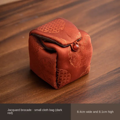 Brocade Tea Cup Storage Small Cloth Bag Cup Storage Carrying Teacup Bag Storage Bag Kung Fu Travel Tea Utensils Cup Storage Bag