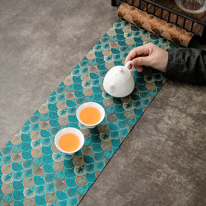 Brocade Tea Mat Zen Waterproof Tea Mat Linen Tea Mat Table Runner Fabric Craft Chinese Brocade Tea Table Tablecloth Cotton Linen