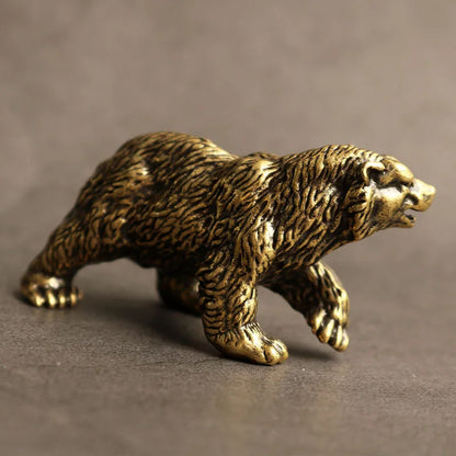 Bronze Brown Bear Tea Pet Household Mini Animal Crafts Desktop Copper Ornament Tea Ceremony Accessories Car Decoration