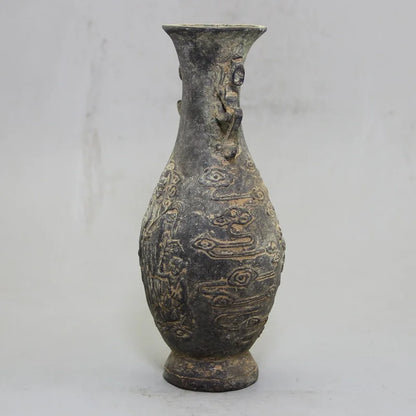 Bronze Collection Vase Carved Guanyin Bodhisattva Decoration Zhenzhai Decoration