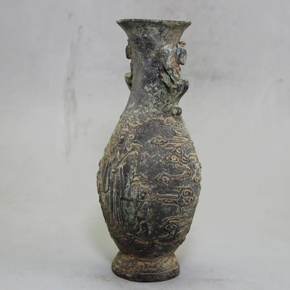 Bronze Collection Vase Carved Guanyin Bodhisattva Decoration Zhenzhai Decoration